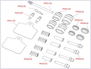 Rear Caliper Repair Kit - Italian Motors USA LLC