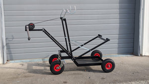 IM HQ Black Semi-Automatic Kart Stand BIG WHEEL with Hand Winch and Hooks **$50 Flat Rate Shipping** - Italian Motors USA LLC