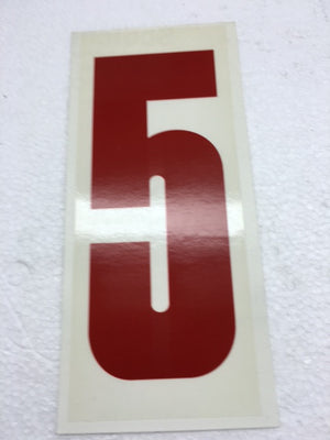 Number Stickers - Red With Transparent Background - Italian Motors USA LLC