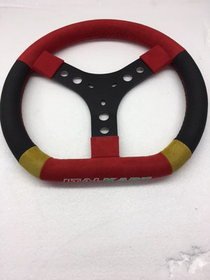 Italkart Steering Wheel - Red/Yellow with Black Grips - Italian Motors USA LLC